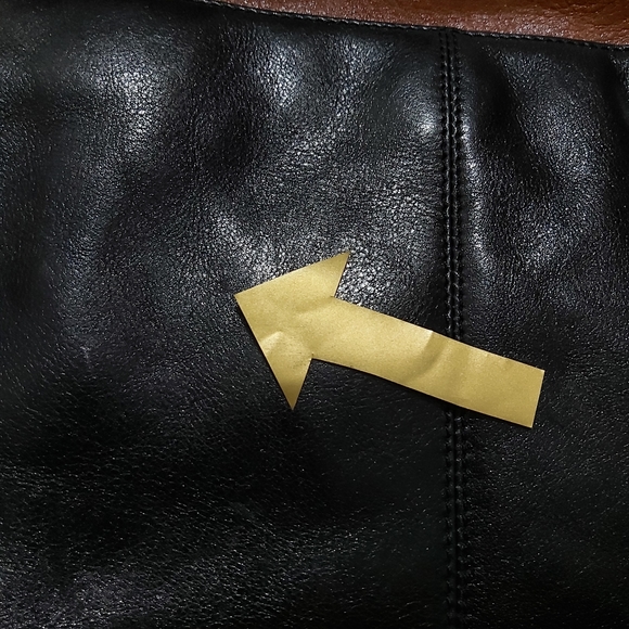 Opale brown & black leather shoulder bag - Picture 8 of 11